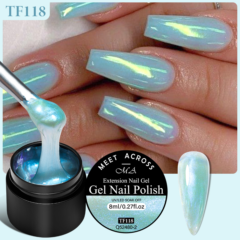 Nail Art Violet - พบกับ 8ml Aurora EXTENSION GEL เล็บสีฟ้าสีชมพูสีม่วงเล็บเจลกึ่งถาวร
