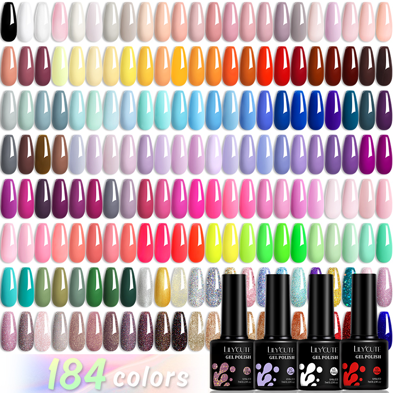 Nail Art Violet - LILYCUTE 184 สี 7ML เจลเล็บสีม่วง Glitter