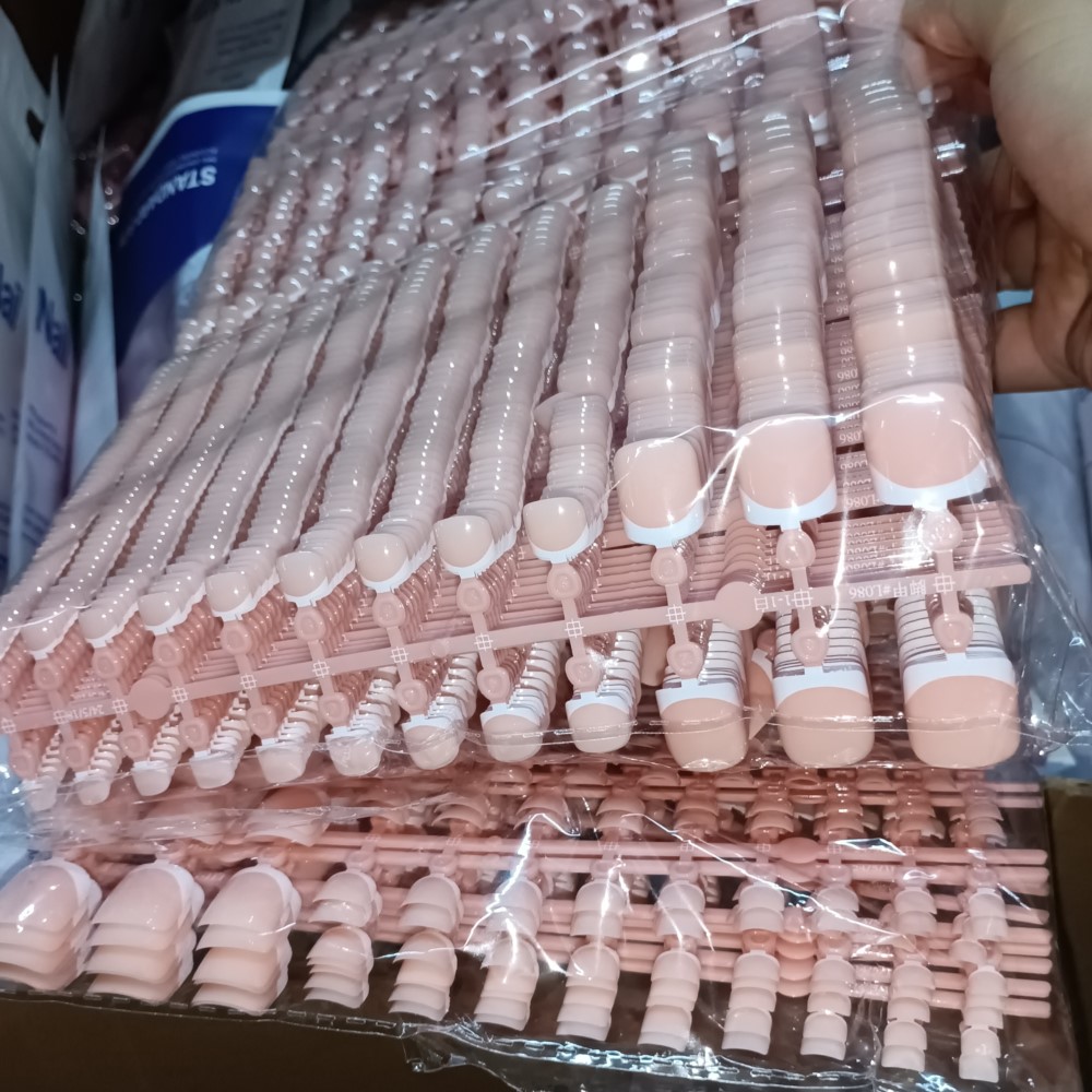 Nail Art French - 120pcs สแควร์ ToeNail เคล็ดลับ-สั้นฝรั่งเศสเคล็ดลับกดบนเล็บเท้าสีชมพูเจลเล็บเคล็ดลับ Full COVER