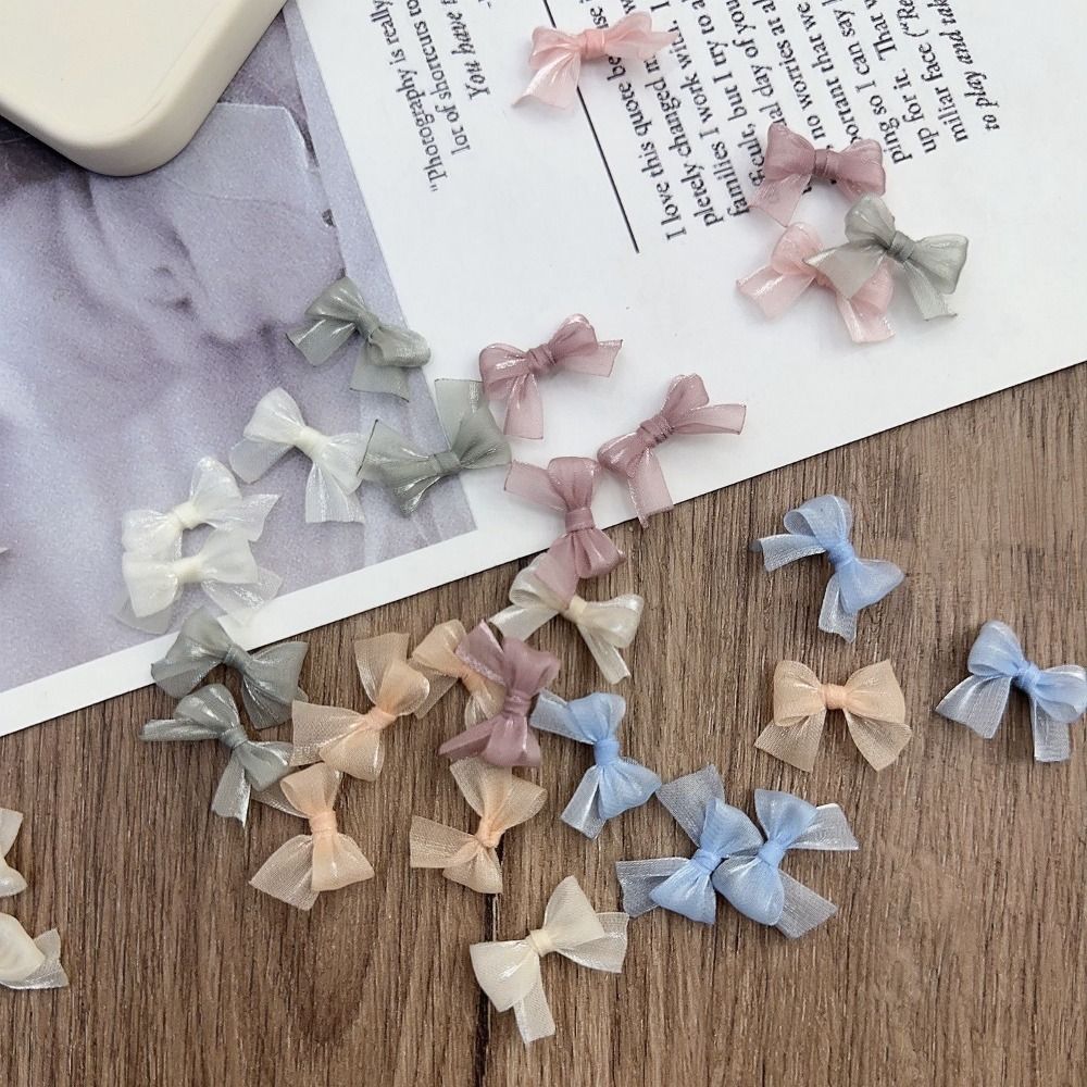 10 ชิ้นที่มีสีสันโบว์ Pearlesc - Nail Art French บทวิจารณ์และราคา