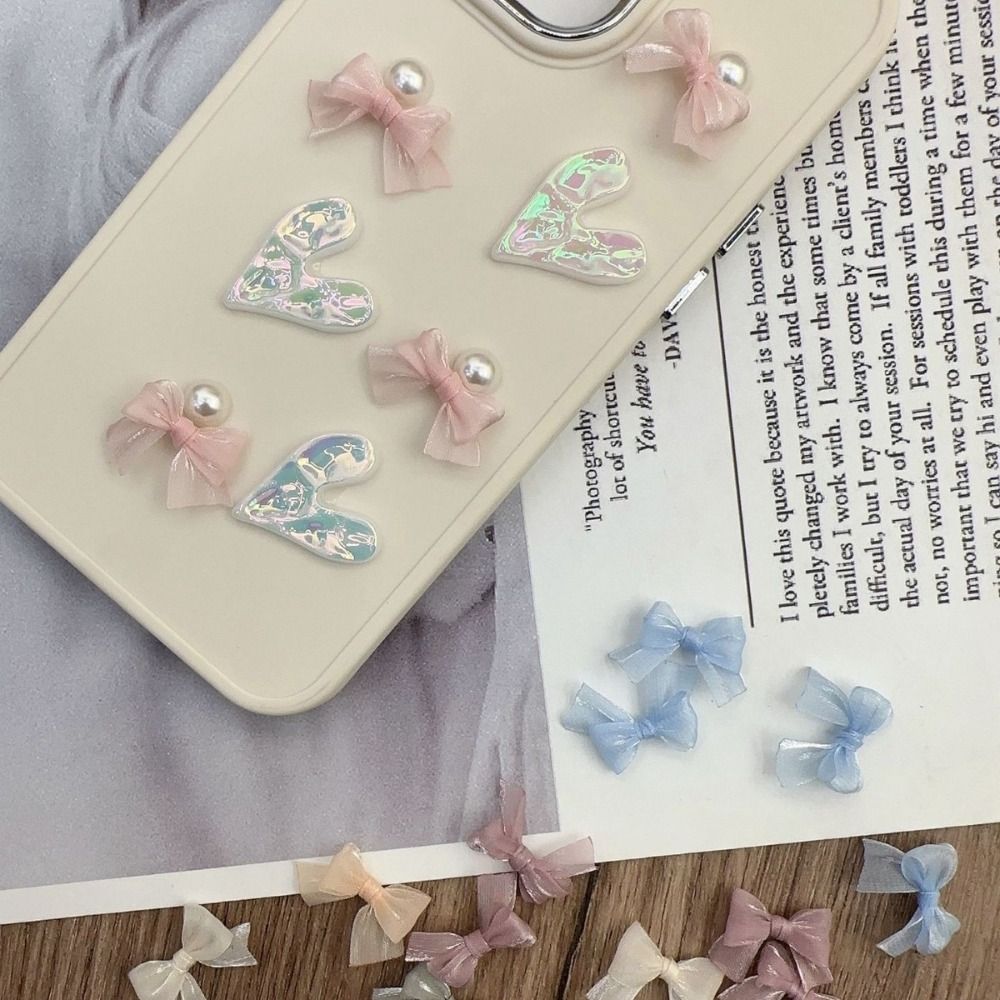 10 ชิ้นที่มีสีสันโบว์ Pearlesc - Nail Art French บทวิจารณ์และราคา