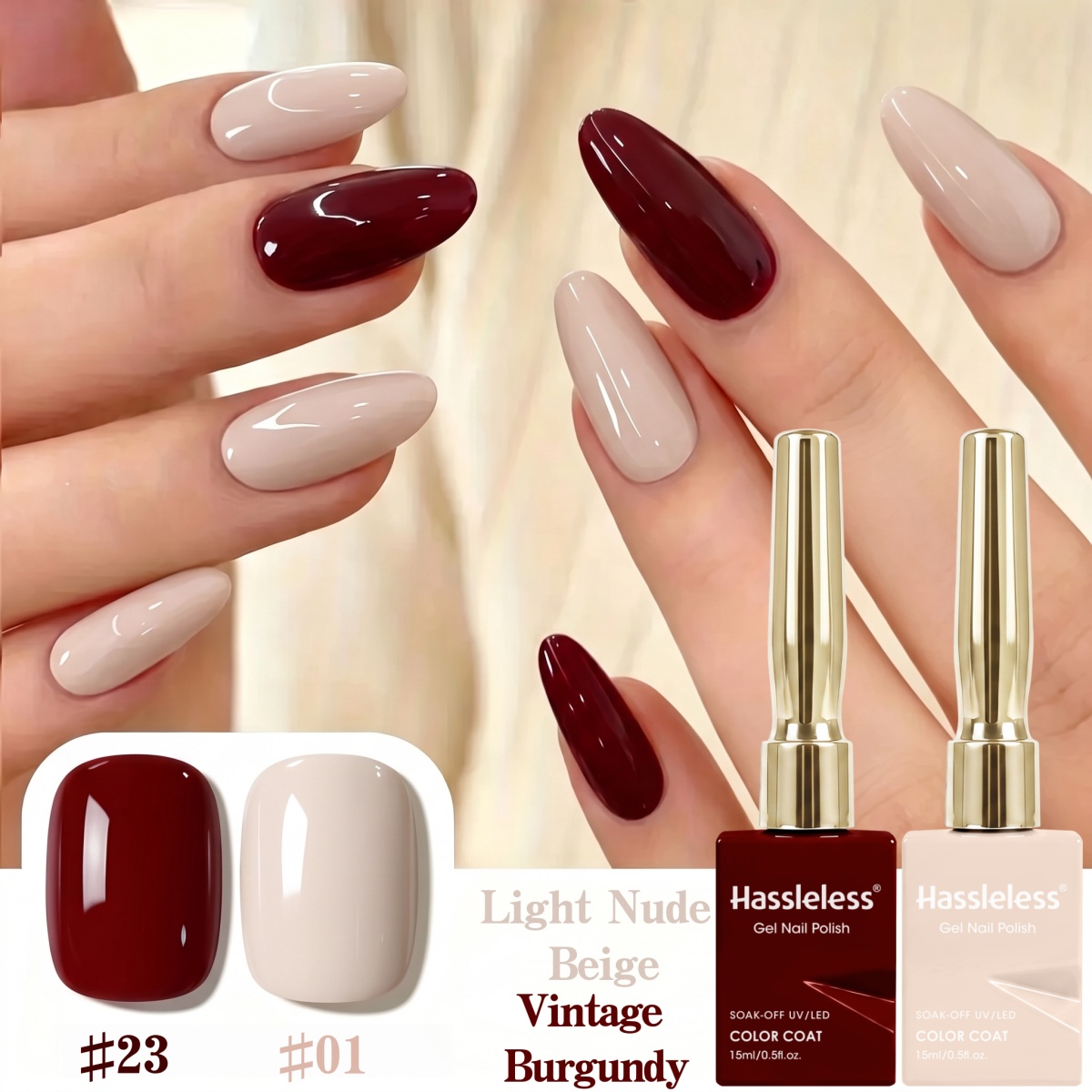 ชุดเจลทาเล็บ 2 สีแบบไม่ยุ่งยาก - Nail Art Red Wine บทวิจารณ์และราคา