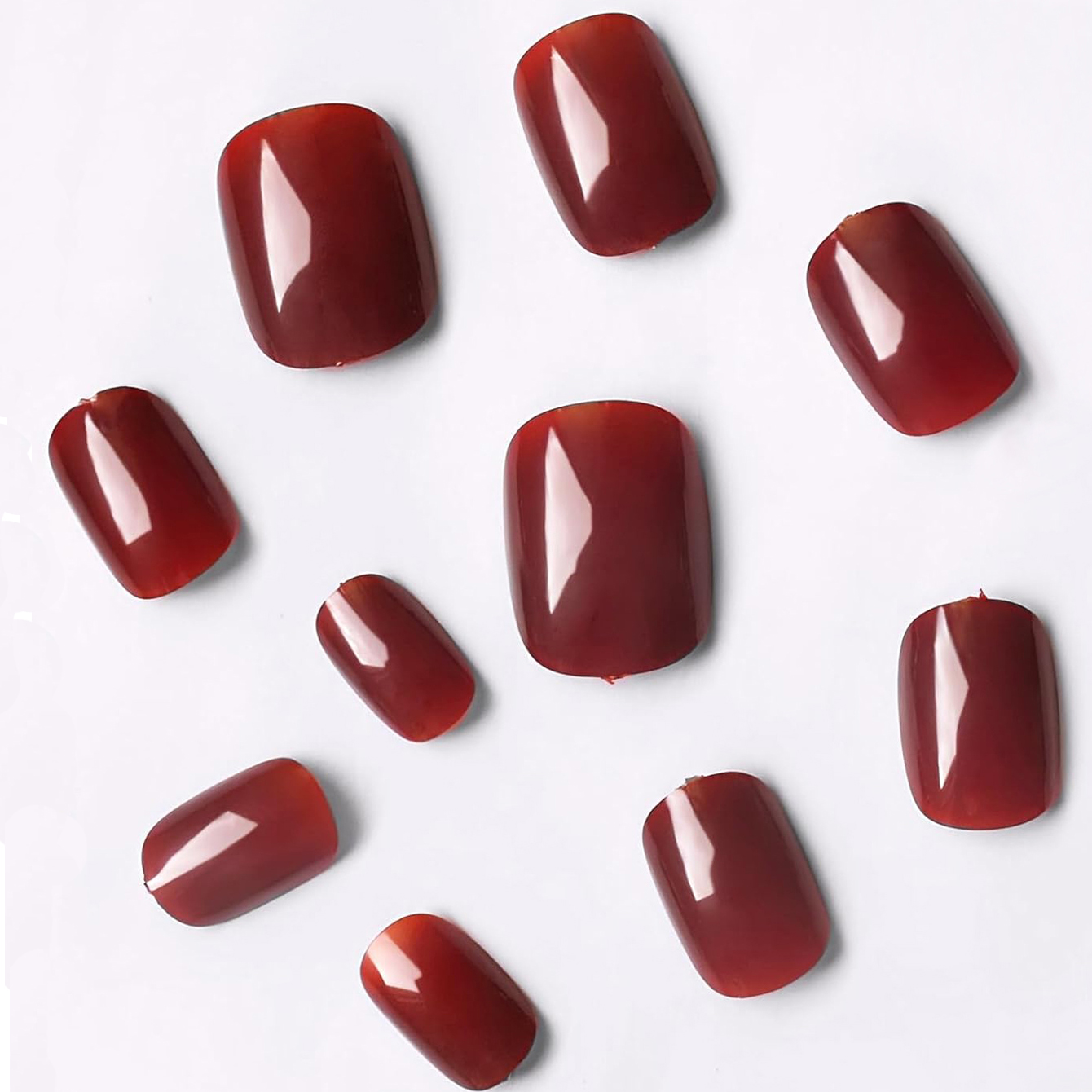 เล็บปลอมสีแดงไวน์แบบกดติด 24 ช - Nail Art Red Wine บทวิจารณ์และราคา