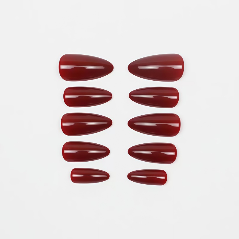 เล็บปลอมสีแดงไวน์ด้าน/เงา 24 ช - Nail Art Red Wine บทวิจารณ์และราคา