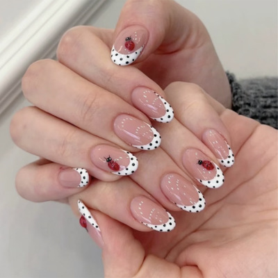 ชุดเล็บปลอมทรงอัลมอนด์ 24 ชิ้น - Nail Art French บทวิจารณ์และราคา