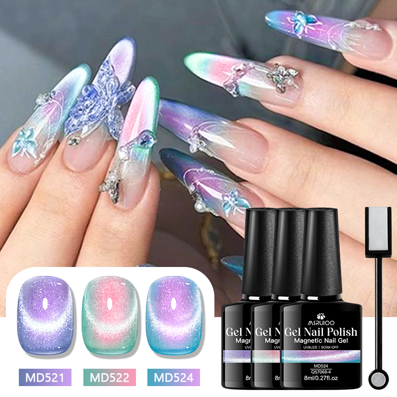 ชุดยาทาเล็บเจลแม่เหล็ก 3 ชิ้น  - Nail Art Violet บทวิจารณ์และราคา