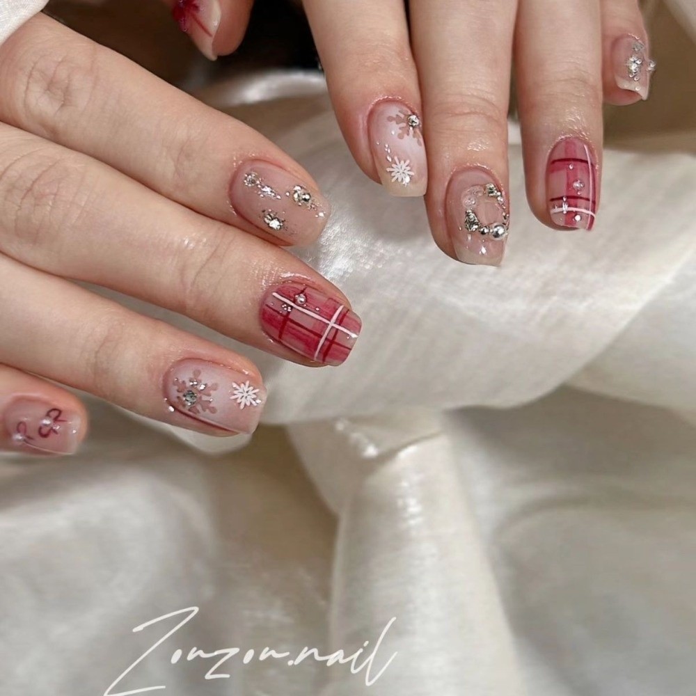 ของตกแต่งเล็บสีแดงไวน์ โบว์ 3  - Nail Art Red Wine บทวิจารณ์และราคา