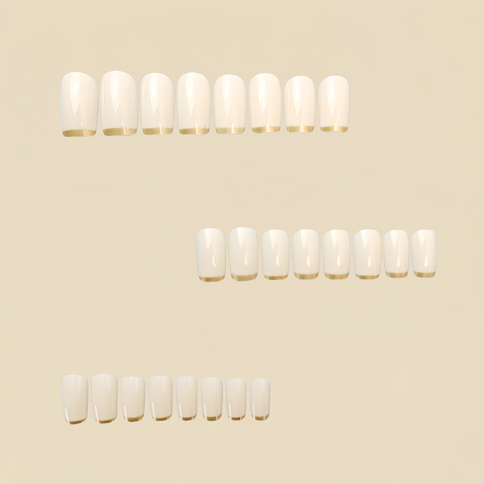 เล็บปลอมขนาดกลางสำหรับผู้หญิง  - Nail Art French บทวิจารณ์และราคา