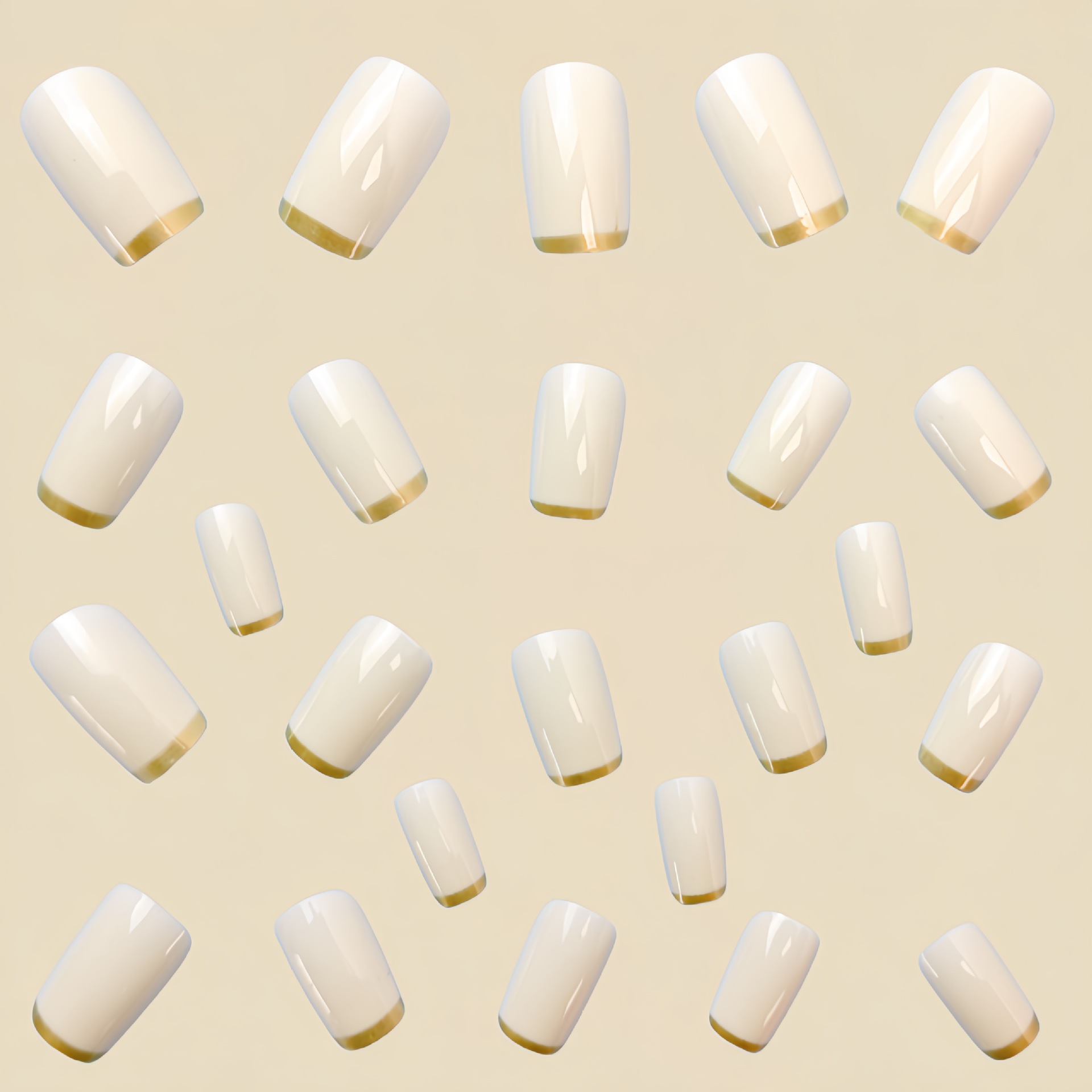 เล็บปลอมขนาดกลางสำหรับผู้หญิง  - Nail Art French บทวิจารณ์และราคา