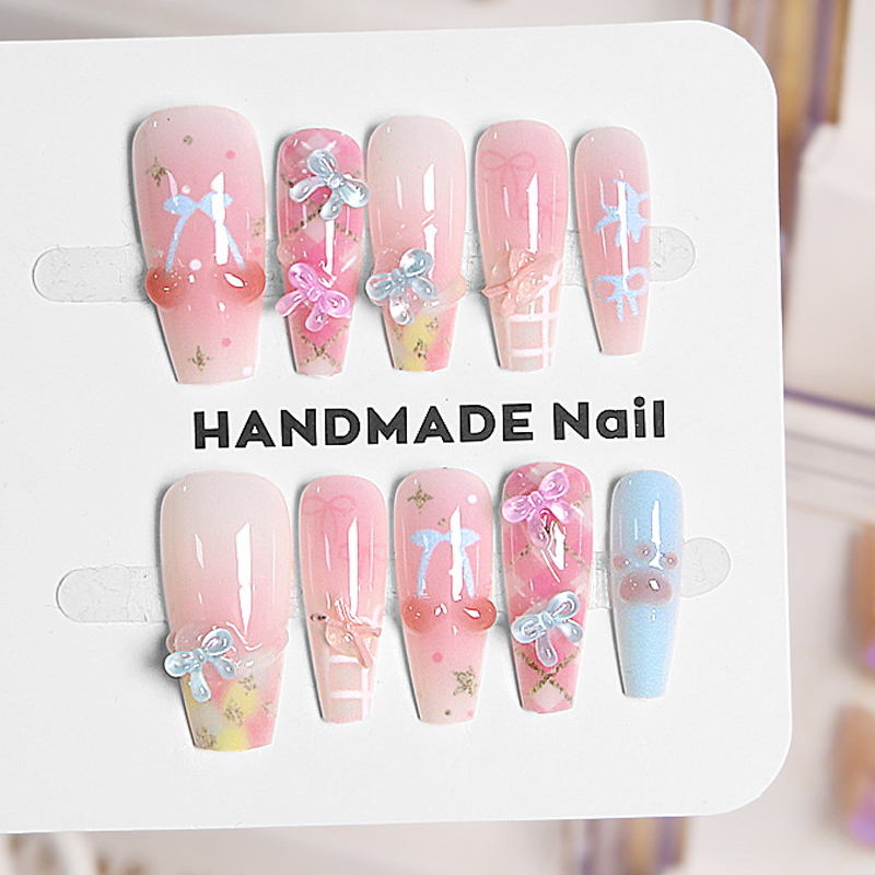 10 ชิ้น เล็บปลอมทรงโลงศพสไตล์ฝ - Nail Art French บทวิจารณ์และราคา