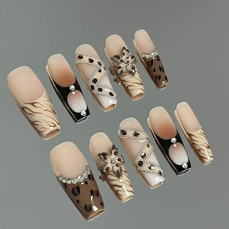 10 ชิ้น เล็บปลอมทรงโลงศพสไตล์ฝ - Nail Art French บทวิจารณ์และราคา