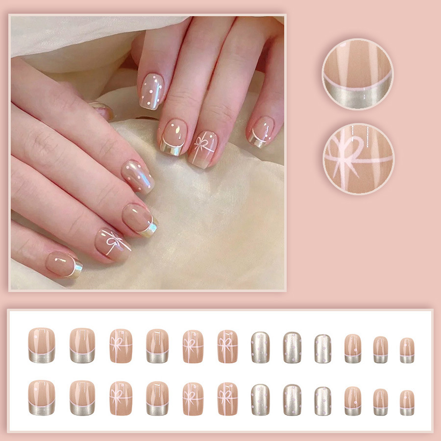 เล็บปลอมทรงสี่เหลี่ยมสั้นสำหรั - Nail Art French บทวิจารณ์และราคา
