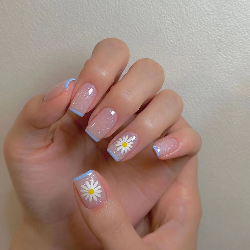 เล็บปลอมแบบสั้น 24 ชิ้น/ชุด สำ - Nail Art French บทวิจารณ์และราคา