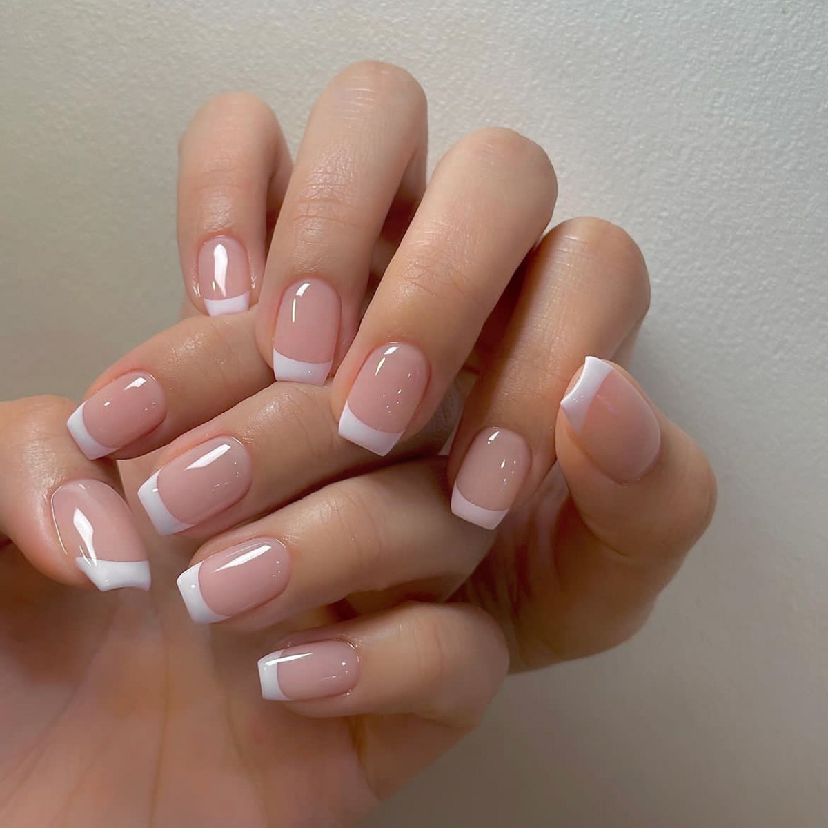 เล็บปลอมแบบสั้น 24 ชิ้น/ชุด สำ - Nail Art French บทวิจารณ์และราคา