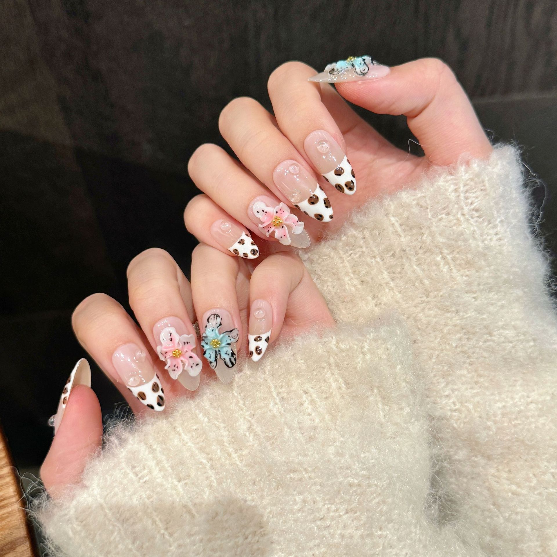 10pcs Glossy อัลมอนด์ Handmade - Nail Art French บทวิจารณ์และราคา