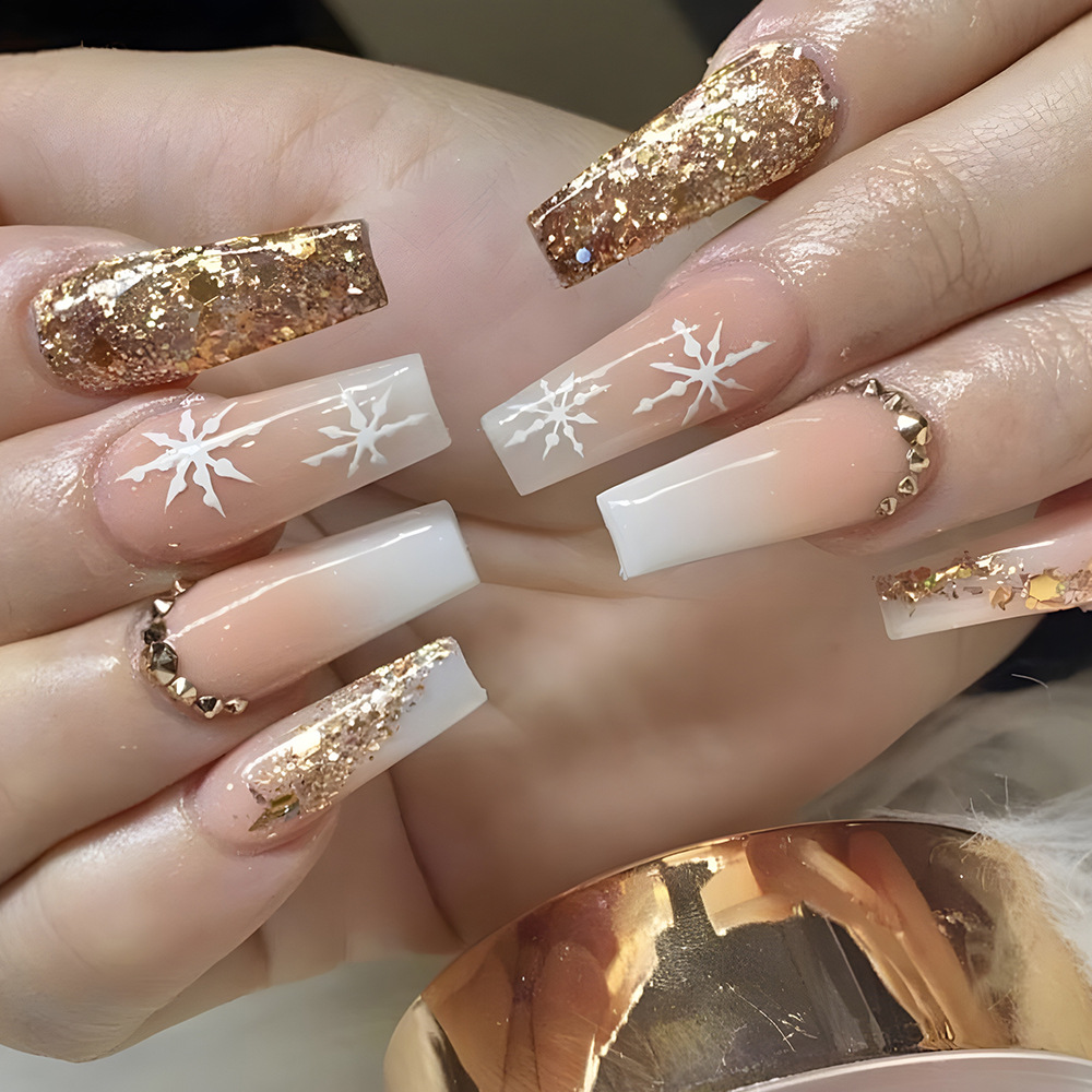 เล็บปลอมแบบกดติดลายดอกไม้ 24 ช - Nail Art French บทวิจารณ์และราคา